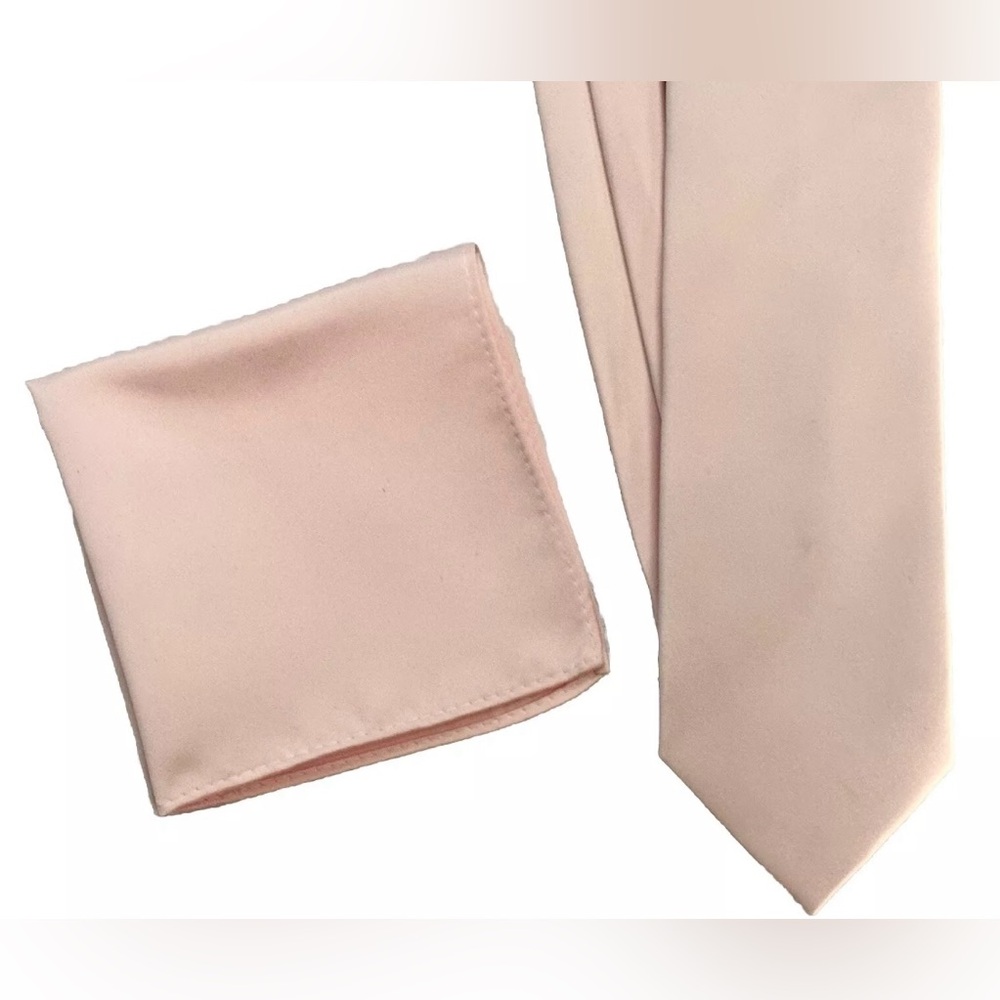 NEW VESUVIO NAPOLI ITALY TIE POCKET SQUARE SET PALE PINK